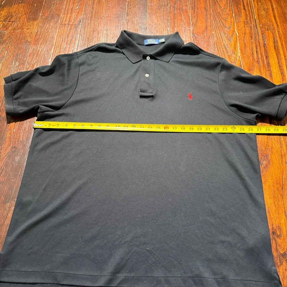 Polo Ralph Lauren Polo Shirt Mens 2XB Black‎ Cotton Red Pony Golf Preppy